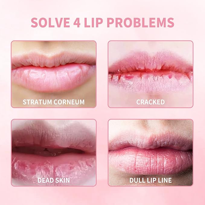 Lip Scrub, Lip Scrubs Exfoliator & Moisturizer,Lip Scrub for Dark Lips,Natural Sugar Lip Scrub with Lip Brush,Repair Cracked Lips,Chapped Lips (Peach)-Velvo Beauty