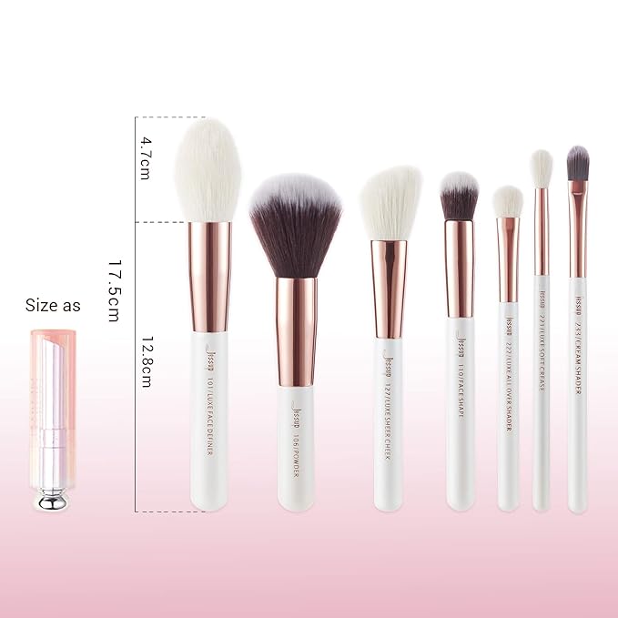 Jessup Brand 25pcs Professional Makeup Brush set Beauty Cosmetic Foundation Power Blushes eyelashes Lipstick Natural-Synthetic Hair Brushes set (Pearl White/Rose Gold)-Velvo Beauty