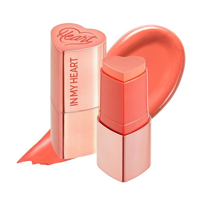 Touch in Sol In My Heart Stick Blush (#Sunset Coral) – Cream Blush Stick for Cheeks, Eyes & Lips – Korean Makeup Cheek – Creamy, Blendable Milk Blush for Dewy Glow, Natural Finish, k beauty (0.21 Oz)-Velvo Beauty