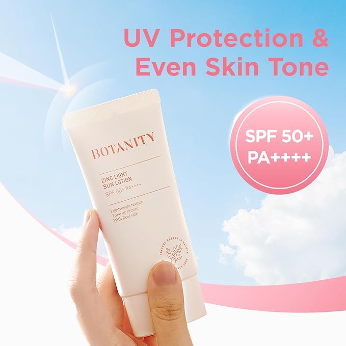 Zinc Sun Lotion - UV Protection, SPF 50+ PA ++++, Even skin tone, Lightweight & Hydrating formula, Non-Greasy, Korean Skincare, All Skin Types, 1.7 fl oz (50ml)-Velvo Beauty