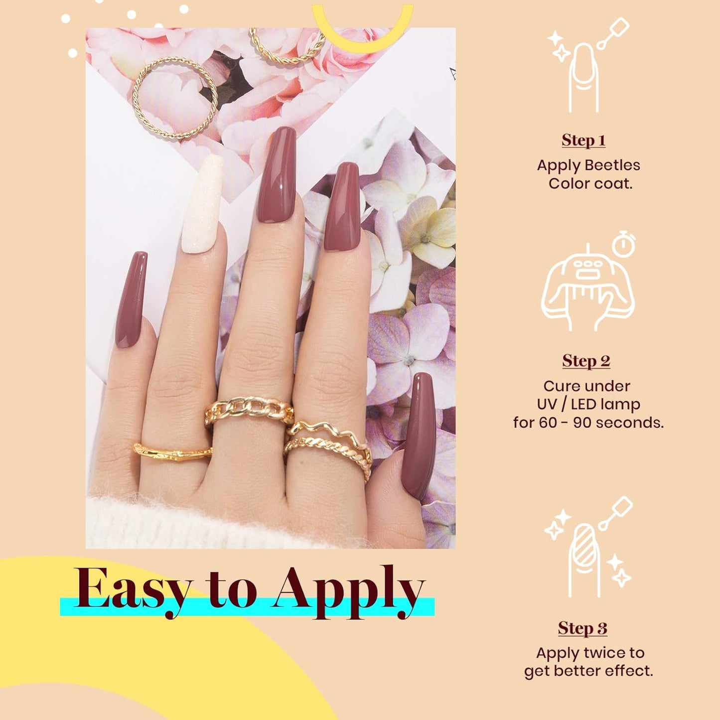 Beetles Mauve Gel Nail Polish – 15ml Dusty Rose Gel Polish Dried-Rose Dusty Pink Fall Soak Off UV LED Nail Lamp Nail Art Manicure Salon DIY Home for Women-Velvo Beauty