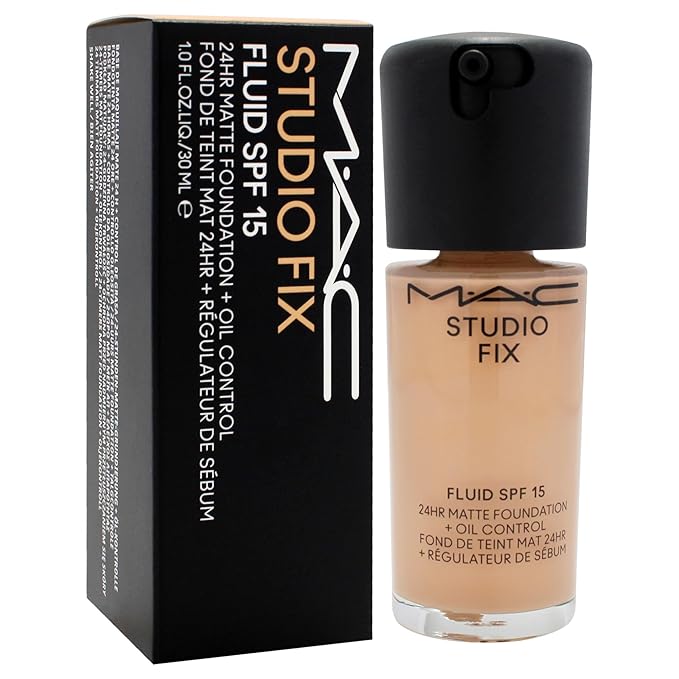Studio Fix Fluid SPF 15 24Hr Matte Foundation Plus Oil Control - NC27 by MAC for Women - 1 oz Foundation-Velvo Beauty