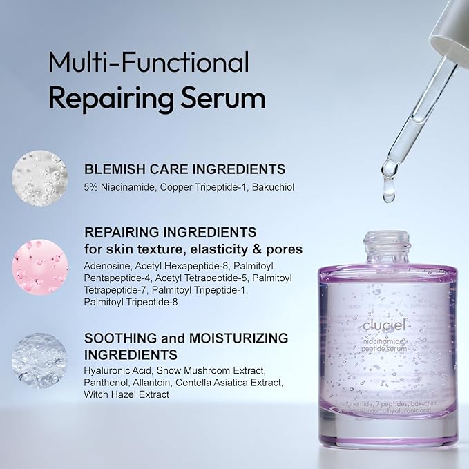 Niacinamide Peptide Serum I Repairing Serum, Targets Dullness, Dark Spots, Hyperpigmentation, Blemishes, Pore Care, Korean Glass skin (50ml / 1.69 fl.oz)-Velvo Beauty
