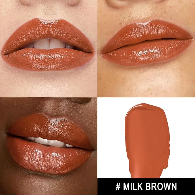 MAKI YIKA Moisture Light Brown Lipstick for Women Hydrate Lip Gloss for Dry Cracked Lips Weightless Glossy Lip Color Juicy Finish,M050 Milk Brown-Velvo Beauty