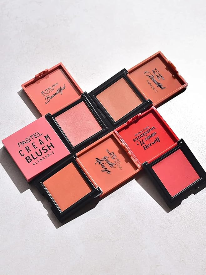 Pastel Cream Blush 44 |Light Peach | Fresh | Healthy & Natural Look | Ligh Weighted Formula | Sebum Control Richly Pigmented | Easily Blendable | Long Lasting | Semi Matte | 0.18 oz.-Velvo Beauty