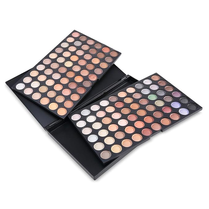 120 Nude Eyeshadow Palette, Beauty Makeup Palette Multicolor Combinable Highly Pigmented Warm Color Cosmetic Sweatproof Matte Pearl Shimmer Makeup Shadow Palette Professional for Women #4-Velvo Beauty