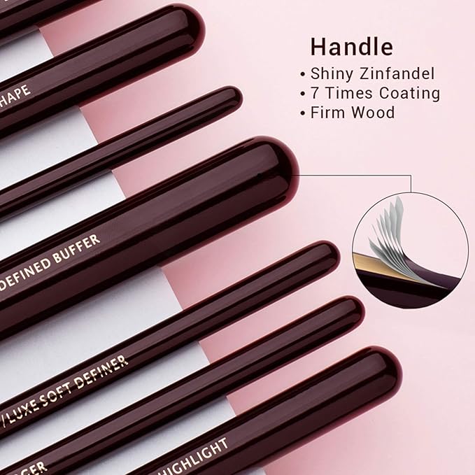 Jessup Makeup Brushes Set Professional, 25PCS Premium Natural Powder Foundation Eyeshadow Blending Concealer Blusher Highlight Labeled Brushes, T280-Velvo Beauty
