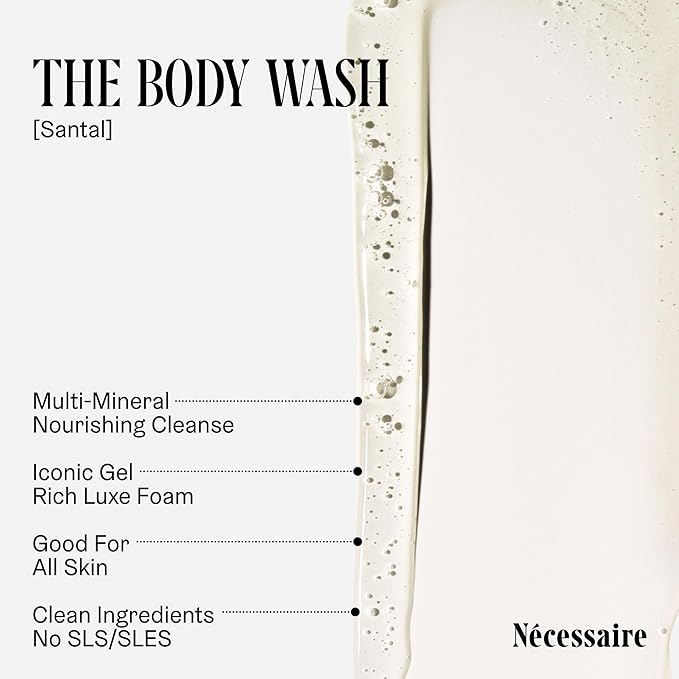 Nécessaire The Body Wash Santal - Natural Body Wash for Women & Men, Therapeutic Shower Gel with Epsom Salt + Minerals. Gel Cleanse, 8.4 fl oz.-Velvo Beauty