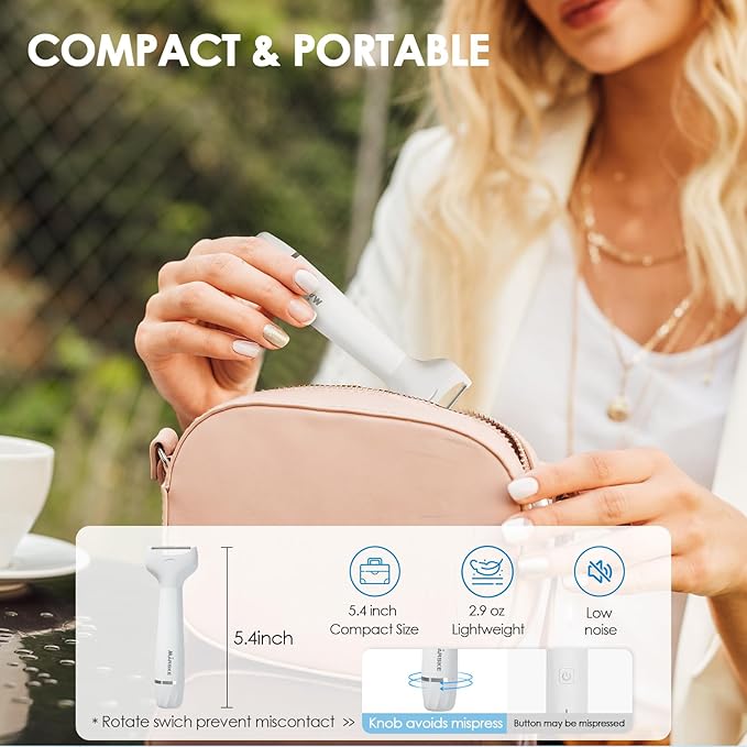 5 in 1 Facial Hair Removal and Bikini Hair Trimmer for Women, Nose Eyebrow pubic Hair Trimmer,Replaceable Electric Razors, Waterproof Electric Shaver Easy Cleaning, Women's Grooming Kit-Velvo Beauty
