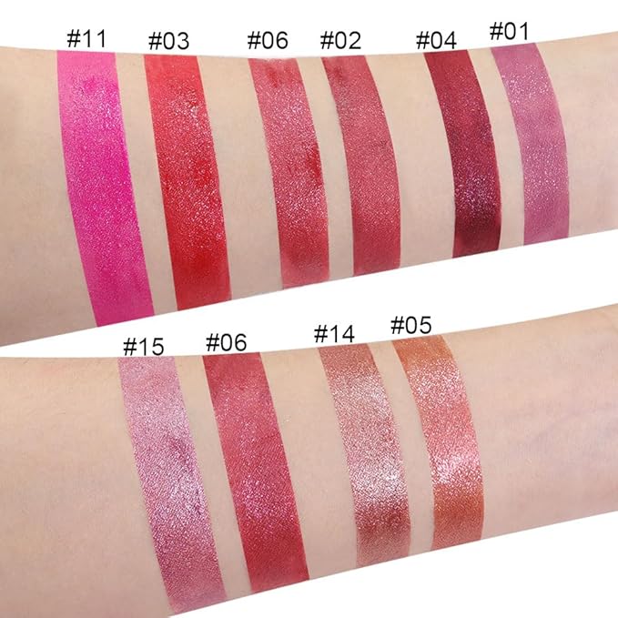 eevpct 2Pcs Mauve Red & Wine Red Matte to Glitter Liquid Lipstick Set Kit for Women Long Lasting Glossy Metallic Shimmer Sparkle Lipstick Lip Gloss 2+6-Velvo Beauty
