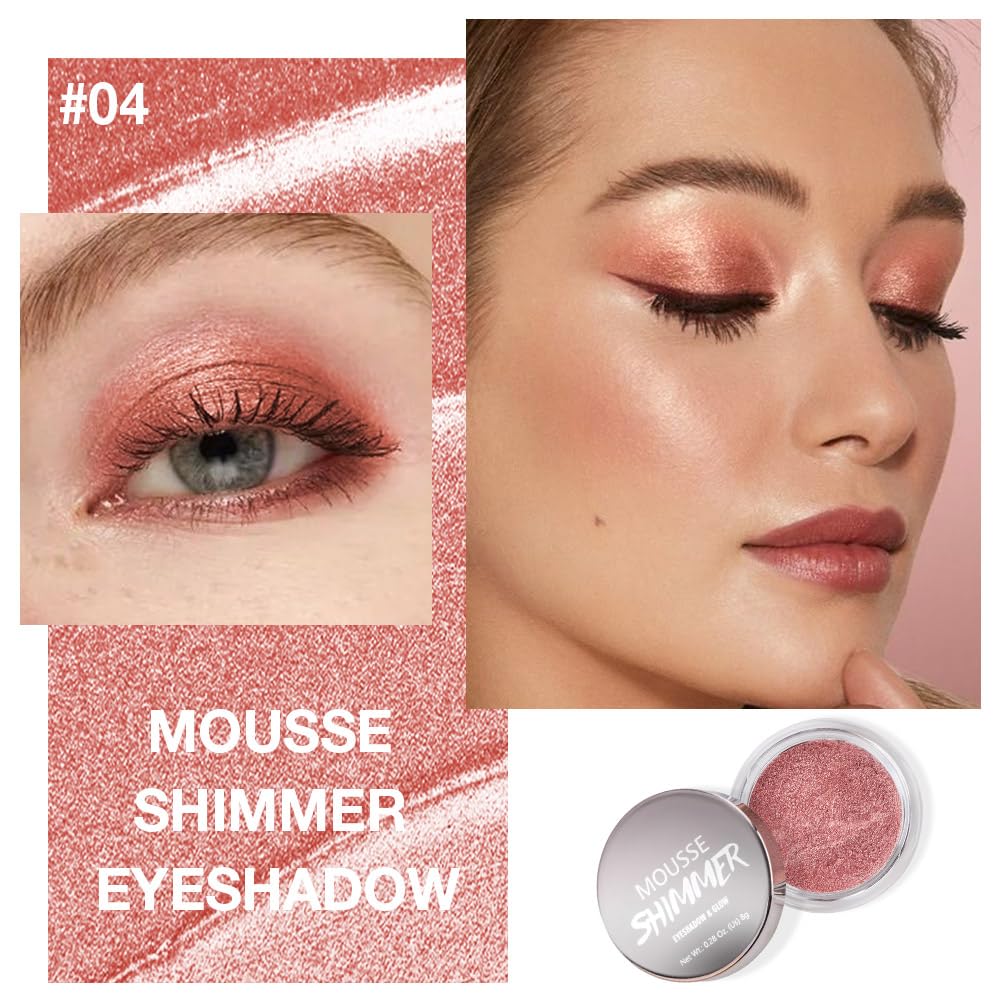 Cream Glitter Brownish Red Shimmer Metallic Eyeshadow Palette Makeup, Natural Single Mini Instant Holographic Eyeshadow For Older Women, Sombras Crema Para Ojos, Talc, Paraben & Cruelty Free-Velvo Beauty