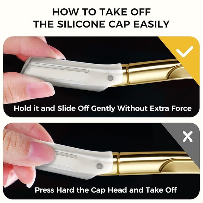 ZOMCHI Dermaplane Razor with 11 Blades for Women & Men, Eyebrow Trimmer with Protective Silicone Cap, Face Razor for Hair Removal - Matte Gold-Velvo Beauty