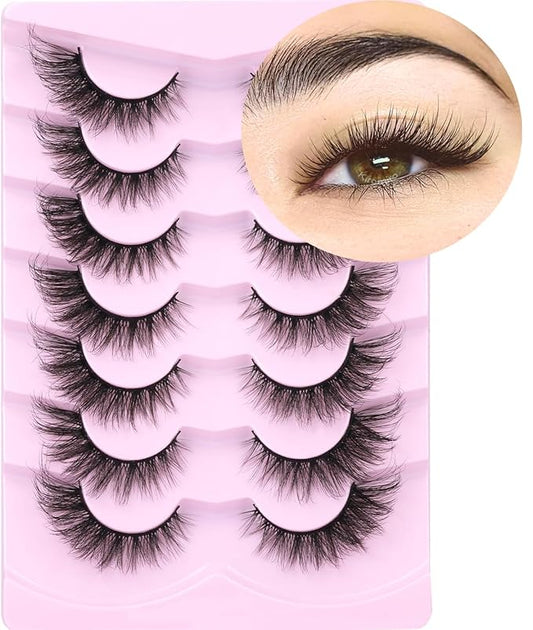 False Lashes Natural Look Faux Mink Eyelashes Wispy Fox Eye Lashes That Look Like Extensions 3D Mink Lashes Natural Strip Lashes Pack by Kiromiro-Velvo Beauty