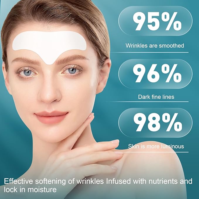 28 Pcs Forehead Wrinkle Patches - Anti Wrinkle Facial Patches with Collagen and Vitamin E for Face Overnight to Smoothing Fine Frown Lines & Wrinkles Treatment-Velvo Beauty