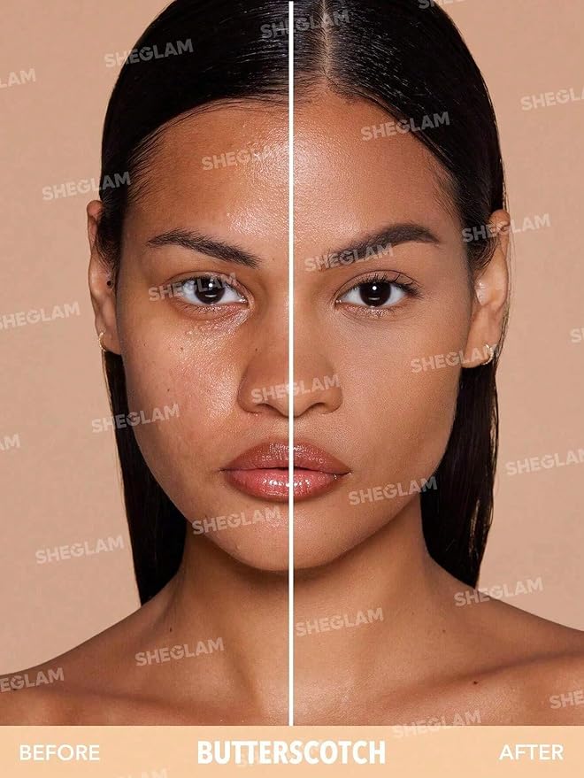 SHEGLAM SKin-Focus Full Coverage Powder Foundation Oil-Control Lightweight Face Pressed Powder Makeup-Shell-Velvo Beauty