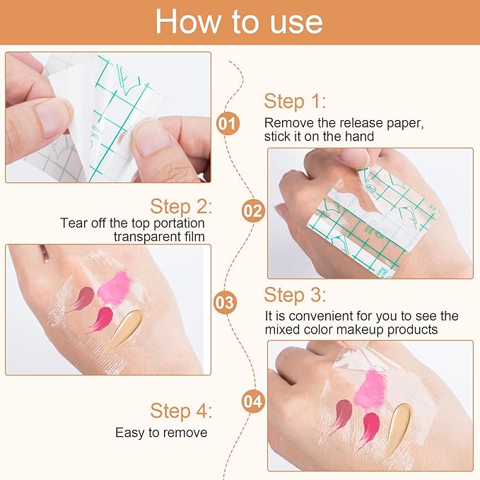 ANCIRS 150pcs Disposable Makeup Hand Palettes, 2.4x2.4inch Adhesive Waterproof PU Cosmetic Makeup Palettes for Women Girls Female Artists Make up-Velvo Beauty