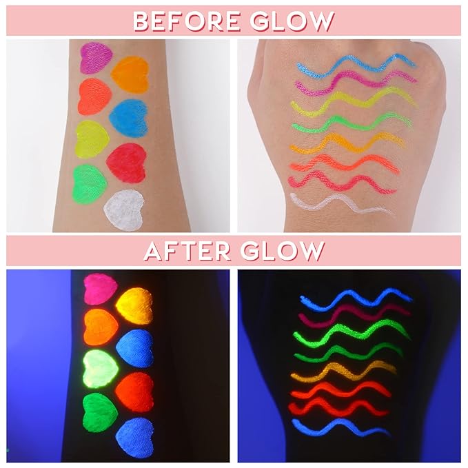 BOBISUKA 8 Colors UV Neon Liquid Eyeliner Set, Matte Colored Eyeliners Pen, Colorful Waterproof Smudge-proof Pigmented Graphic Liners, Delineadores de Colores Para Ojos Eye Makeup Gift Kit-Velvo Beauty