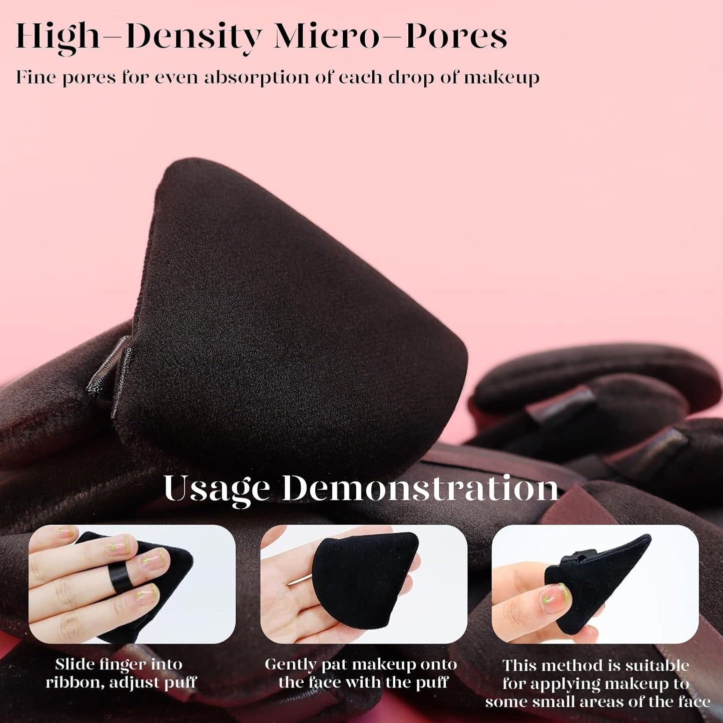 BEAKEY 12pcs Powder Puffs for Face Powder Triangle Powder Puff for Loose and Cosmetic Foundation, Makeup Puff for Contouring, Cloud Kiss Beauty Makeup Tools-Velvo Beauty