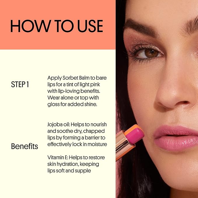 Winky Lux Sorbet Tri-Color Tinted Lip Balm – Hydrating Lip Balm, Sheer Pink Tint, Nourishing Lip Care with Jojoba Oil & Vitamin E, Moisturizes & Softens Dry Lips, Buttery Soft with Pink Coconut Scent-Velvo Beauty