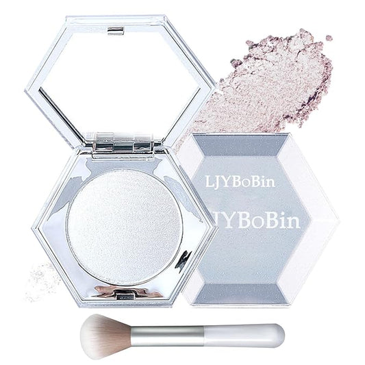 Body Glitter Face Highlighter Palette,Shimmering Shiny Contour Makeup Palette for Women,Lightweight Smoothing Long Lasting Face High Gloss Highlighter Powder Makeup Kit with Brush 01#-Velvo Beauty