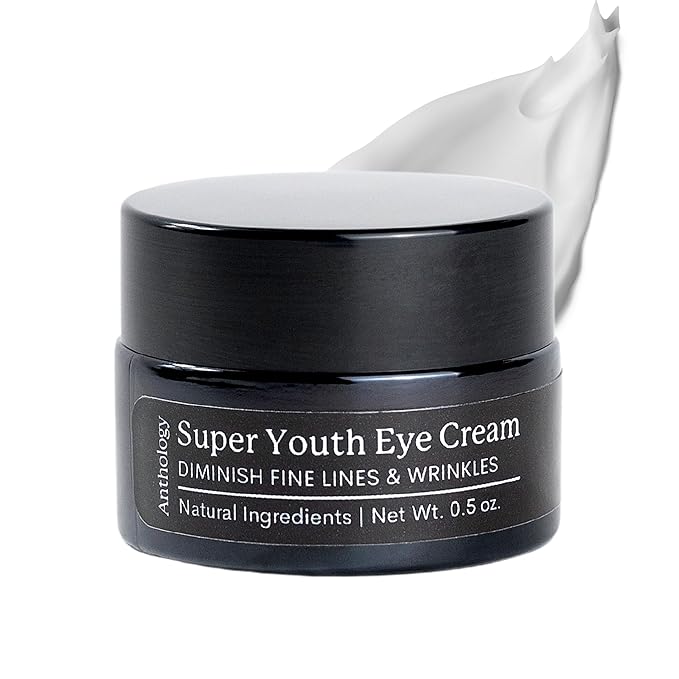ANTHOLOGY Super Youth Eye Cream for Wrinkles & Dark Circles | Anti-aging Under Eye Cream with Peptides, Organic Aloe Vera & Vitamin C | Daily Use Intense Hydration | 0.5 fl oz 15 ml-Velvo Beauty