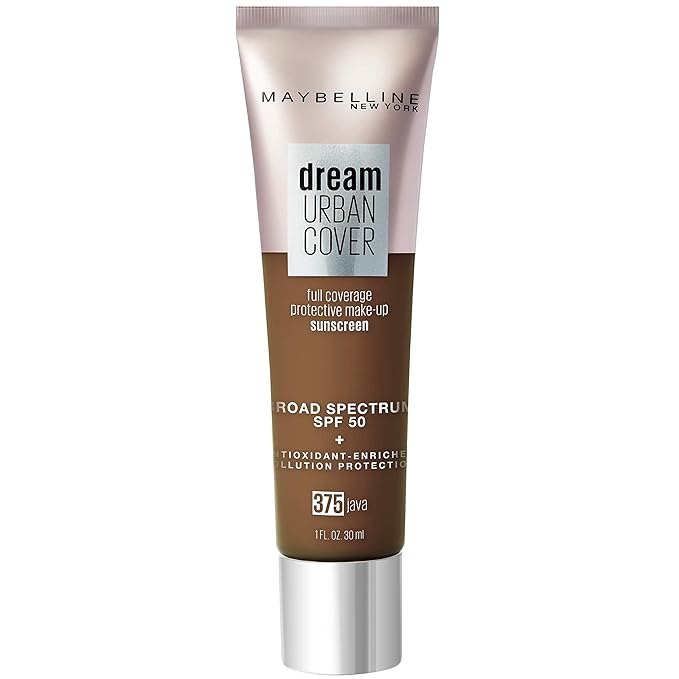 Maybelline Dream Urban Cover Flawless Coverage Foundation Makeup, SPF 50, Java-Velvo Beauty