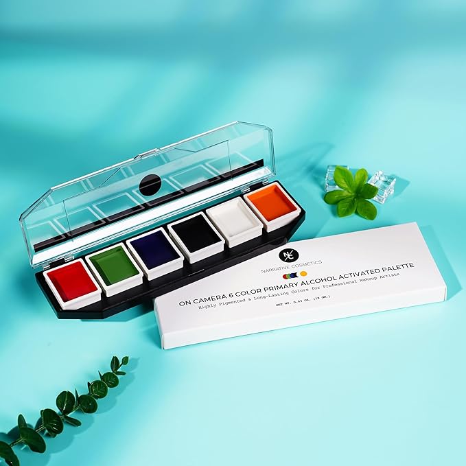 6 Color On Camera Primary Alcohol Activated Makeup Palette - Waterproof Makeup for Professional Makeup Artists-Velvo Beauty