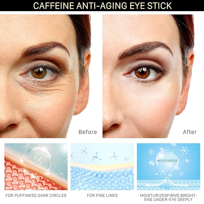 Caffeine Eye Cream for Dark Circles: Caffeine Eye Stick - Smooth Fine Lines and Hydrate Eye Area-Velvo Beauty