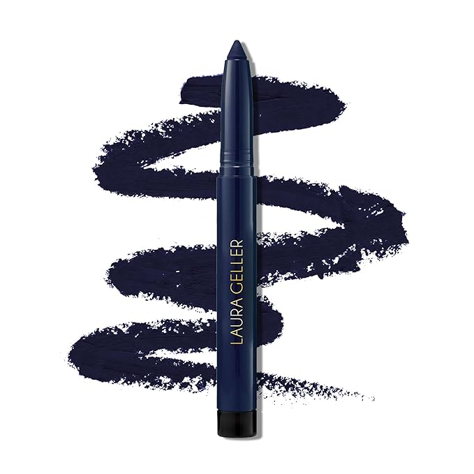 LAURA GELLER NEW YORK Kajal Longwear Kohl Eyeliner Pencil - Midnight Blue Kohl - Caffeine and Vitamin E - Smooth & Blendable Liner - Built-In Sharpener-Velvo Beauty