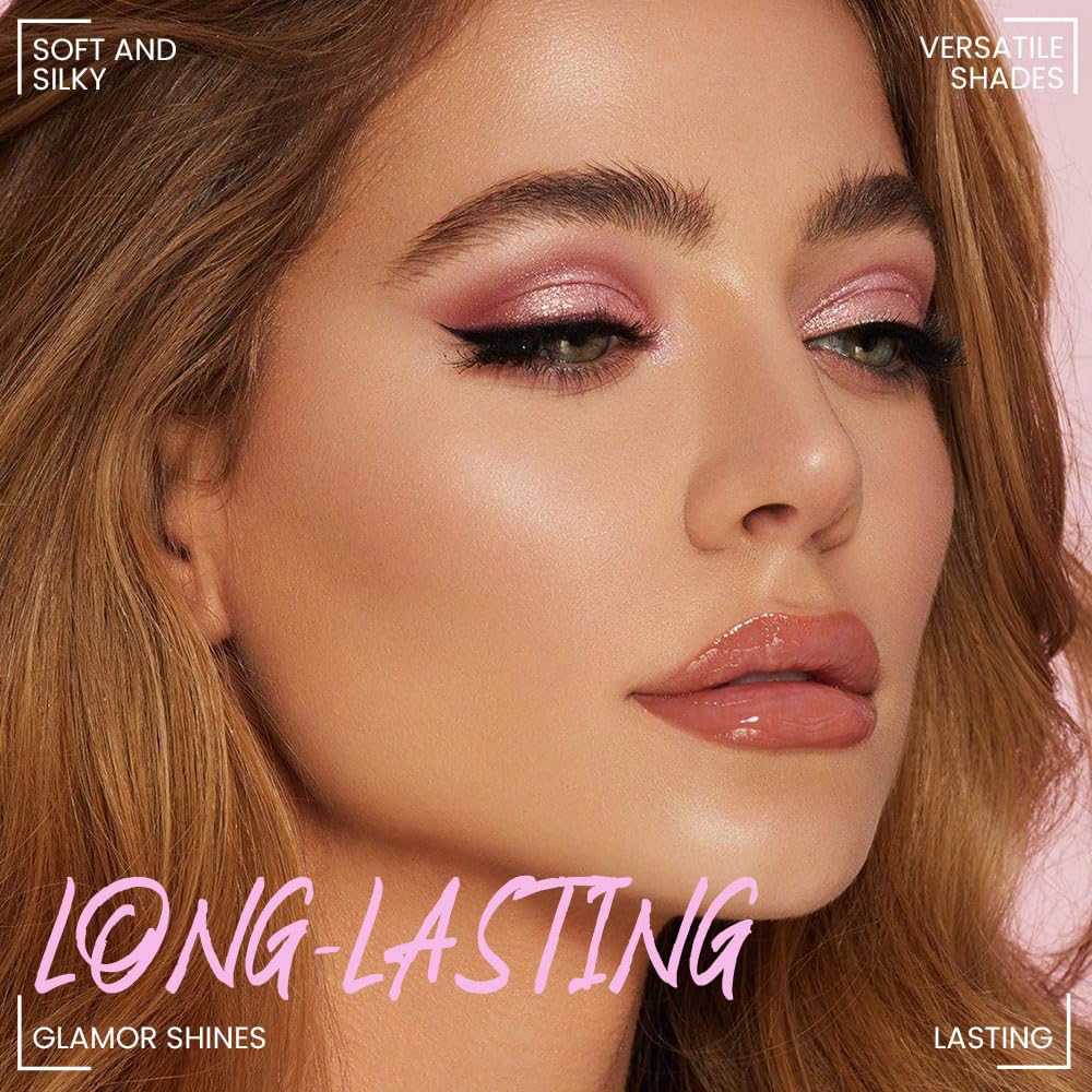 6-Color Pink Champange Purple Matte & Shimmer Eyeshadow Palette with Mirror – Highly Pigmented, Long-Lasting Eye Makeup for Artists & Creative Looks (03#)-Velvo Beauty