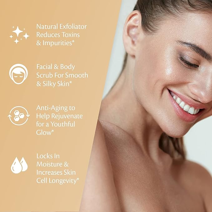 Arabica Coffee Scrub for Hands, Feet, and Body, Exfoliating Scrub with Collagen and Stem Cells, Face Cleanser for Cellulite, Fine Lines, and Stretch Marks, 12oz (1 Pack) by M3 Naturals-Velvo Beauty