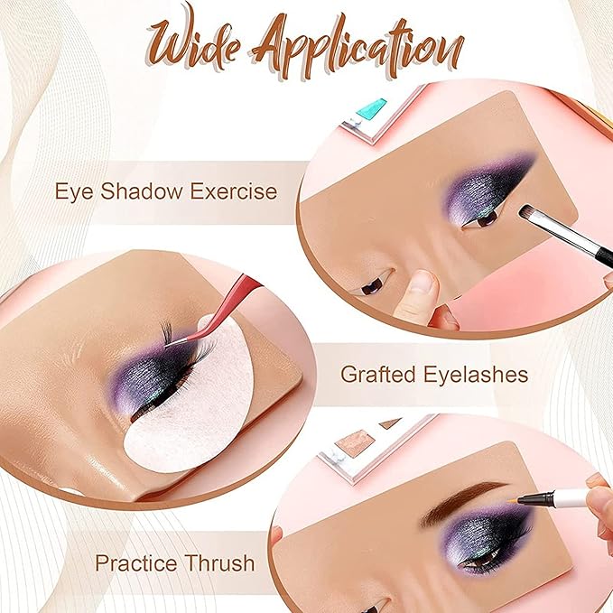 Makeup Practice Face, The Perfect Aid to Practicing Makeup, Silicone Makeup Face Practice Board, Eye Makeup Practice Face, Bionic Skin Makeup Practice, for Professional Enthusiasts-A-Velvo Beauty
