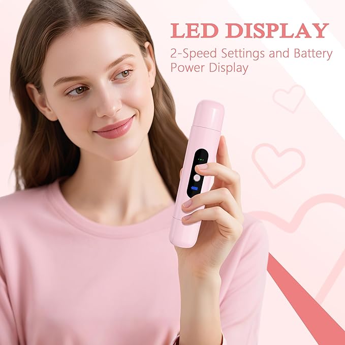 Bikini Trimmer for Women, 2-Speed Electric Razor for Pubic Hair Dual Head Shaver Women IPX7 Waterproof Rechargeable Lady Trimmer for Bikini Underarm Body Leg Face Pink-Velvo Beauty