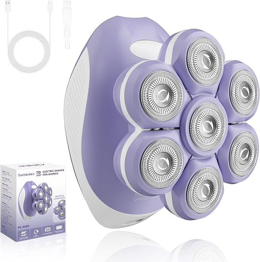 7D Electric Razor for Women: Fast & Painless Full-Body Shaver for Legs & Face – Waterproof Hair Remover with Light & Travel Cover – Wet/Dry Use, Smooth Close Shave, Birthday Mother’s Gift-Velvo Beauty