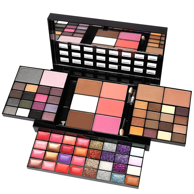 All in One Makeup Kit for Women Full Kit Girls Makeup Gift Sets Xmas Essential Bundle Include Eyeshadow Palette Lipstick Blush Concealer Eyeliner Mascara Foundation Brush Eyebrow Pencil-Velvo Beauty