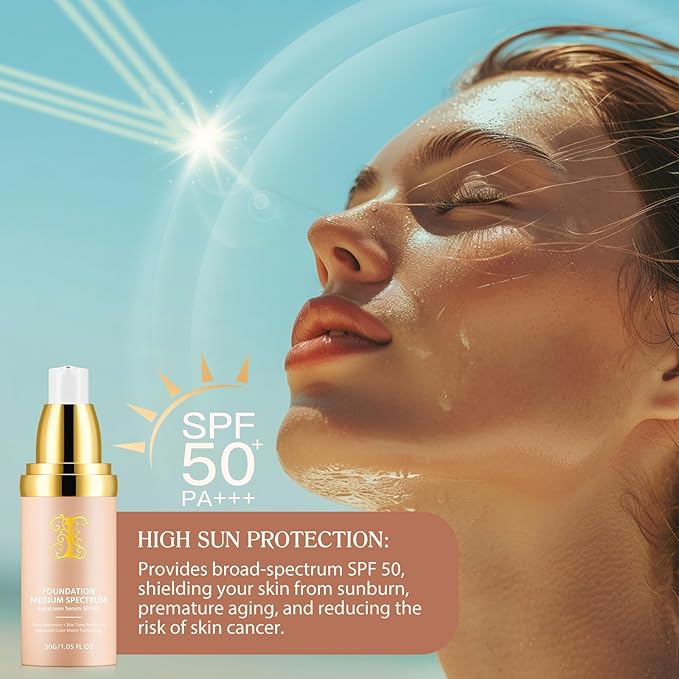 Foundation 4 in 1, SPF 50, Medium Coverage, Hydrating Color Changing Foundation Makeup Liquid, Long-lasting &Waterproof and Sweatproof, Neutral Finish, Suitable for All Skin Types-Velvo Beauty