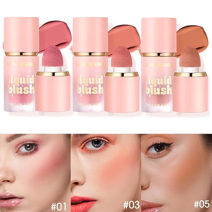 Jolilab Liquid Blush - High Pigment, Long - Lasting, Buildable Color for a Natural Glow(#1+3+5)-Velvo Beauty