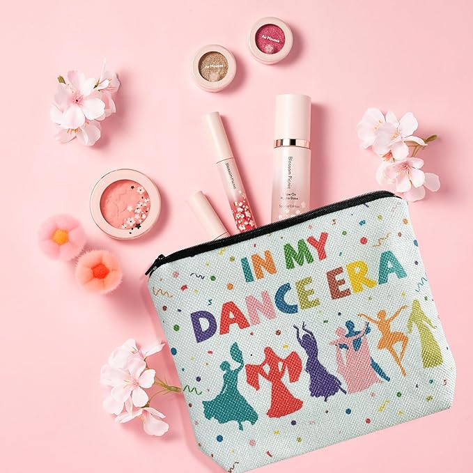 My Dance Era Canvas Zipper Cosmetic Bag, Small Makeup Bag for Women, Friends, Daughter, Sister for Dancers, Dancer Birthday Gifts for Girls (Blue)-Velvo Beauty