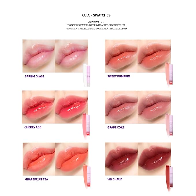 keybo Lip Plumper Dotom Lip Plus 16 Colors, 3 Steps Extreme Plumping Clear Lip Gloss by Essence Lip Care Oil & 16 Color Tints from Korean Makeup (08. Winter of me)-Velvo Beauty