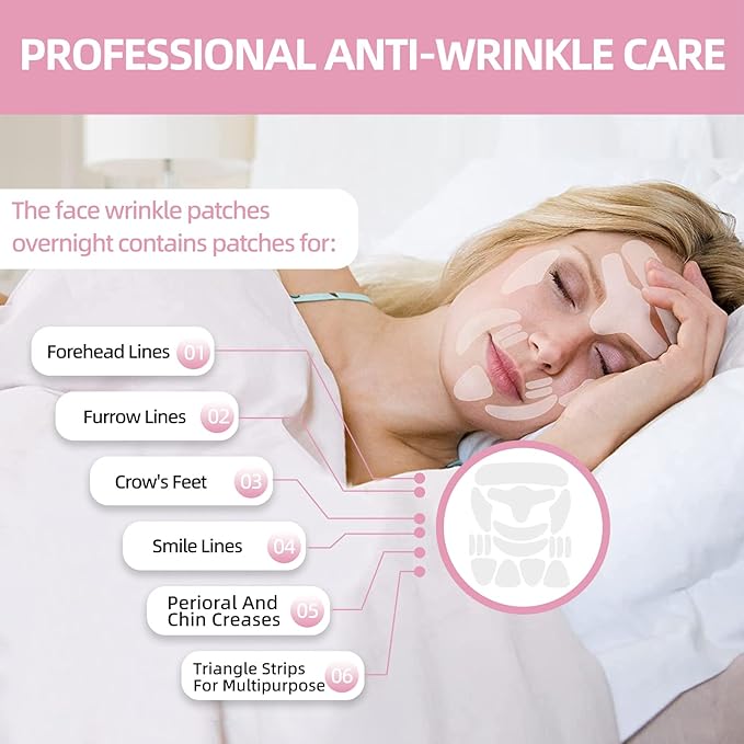 Face Wrinkle Patches – for Forehead Lines, Frown Areas, Smile Creases & Fine Signs – Overnight Anti-Aging Facial Stickers to Smooth Skin, Safe and Gentle for All Skin Types, 160 Pcs Included-Velvo Beauty