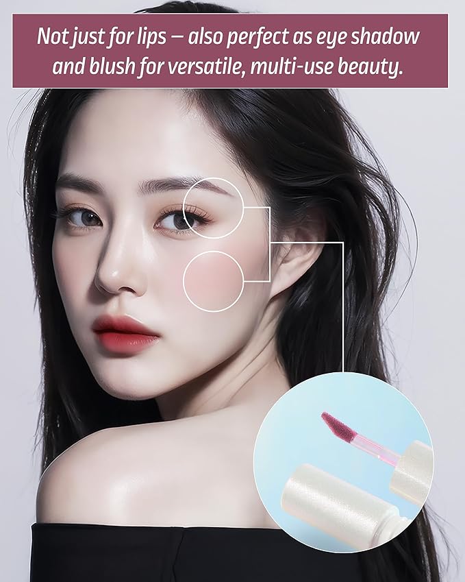 HEVVYMAKEUP Blurring Effect Lip Tint - Airy Velvet Matte Lips - Vegan, Longwear, Vibrant, Buildable Creamy Soft Texture - Korean Lip Makeup, Bloody Kiss, 0.13 fl.oz.-Velvo Beauty