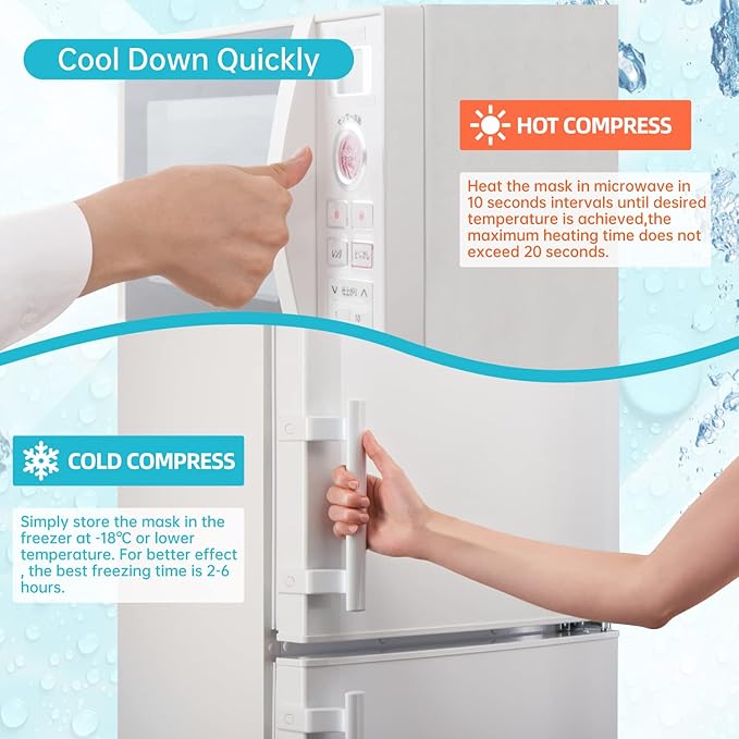 Ice Face Mask Reusable and Cold Gel Eye Mask for Puffiness/Dark Circles/Eye Bags/Dry Eyes/Headaches/Migraines/Stress Relief, Ice Pack for Eyes & Face (Blue)-Velvo Beauty