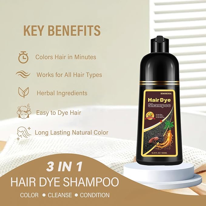 Silver Gray Hair Dye Shampoo, Instant Hair Color Shampoo, Colors Hair in Minutes, Long Lasting Silver Hair Dye, Champu Para Canas, Easy to Use 16.90 Fl Oz-Velvo Beauty