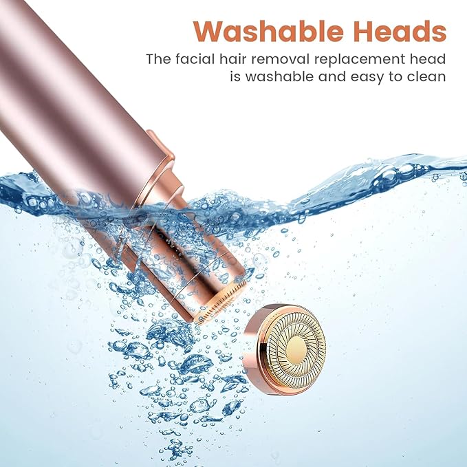 Facial Hair Remover for Women- as Seen on TV Painless Face Shaver -Mini Hair Remover, Electric Razor Shaver Portable Bikini Epilator for Lips, Chin, Armpit, Peach Fuzz, Fingers, Neck, Cheek(Champagne-Velvo Beauty