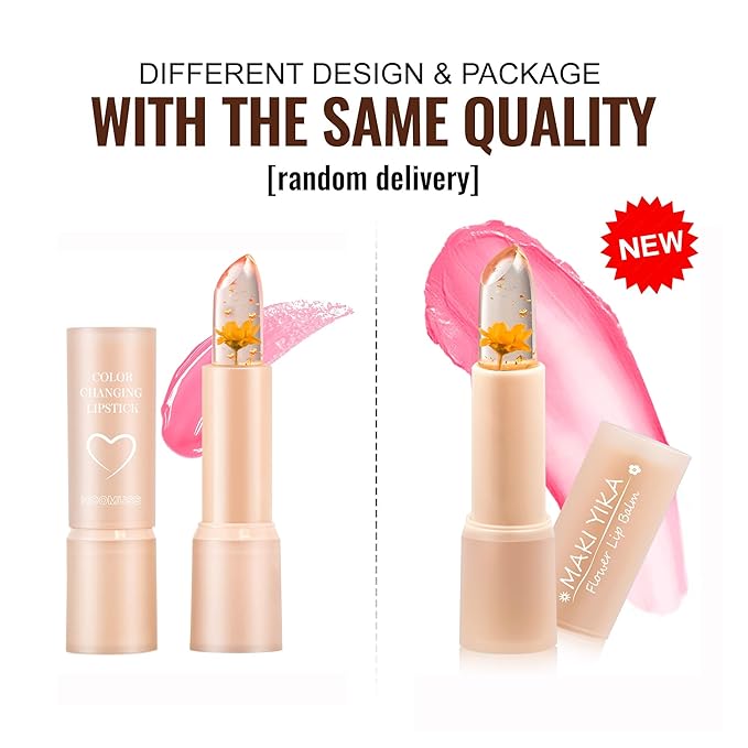 Flower Lip Balm - Color Changing Lipstick Jelly Lip Stain for Perfect Pink Shade, Unique pH Lip Balm for Your Lips, Clean & Vegan Flower Balm (Yellow Flower)-Velvo Beauty