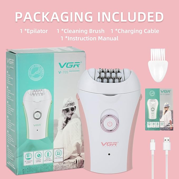 Glabrouse Skin Smooth Glide Epilator for Women,Facial Epilator for Women,Cordless Face Hair Remover with Light,Hair Rmoval for Face Bikini Legs, Body Removal Device-Velvo Beauty