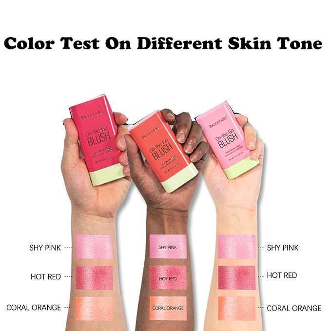 Cream Red Blush Stick,Multi-Use Makeup Milk Blush Stick,Long Lasting Natural Blush Makeup 2-in-1 Cheek and Lip Tint,Waterproof Vegan Tinted Moisturizer Matte Blush Stick for Cheeks and Lip-Velvo Beauty