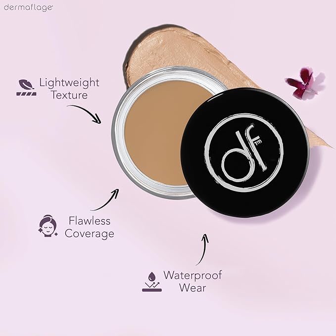 Waterproof Concealer Cream, Full Coverage Waterproof Makeup, Color Match Promise by Dermaflage, 6g-Velvo Beauty