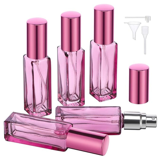 Segbeauty 5pcs Travel Refillable Atomizer, 10ML Empty Sprayer for Perfume, Mini Portable Glass Spray Bottle Dispenser for Cosmetic Accessories, Outgoing Travel Essentials-Velvo Beauty