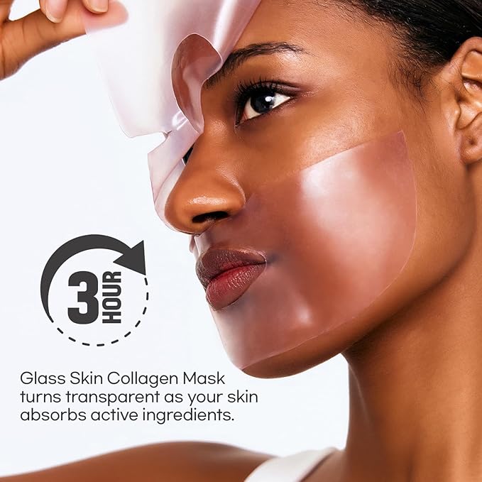 Cell Fusion C Glass Skin Collagen Mask, 1.23 oz. x 5 Sheets, Overnight Hydrogel Mask with Triple Collagen & Niacinamide, Hydrating and Plumping, Korean Skincare-Velvo Beauty